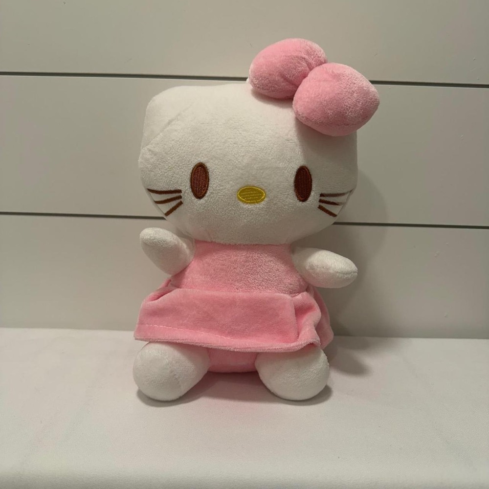 Sanrio Hello Kitty Plush Pink Dress Bow Soft Toy Collectible 9 Inch